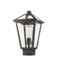 Outdoor Post Mount Fixture Z-Lite 579PHMS-BK Black Talbot 1 Light Outdoor Post Mount Fixture Z-Lite