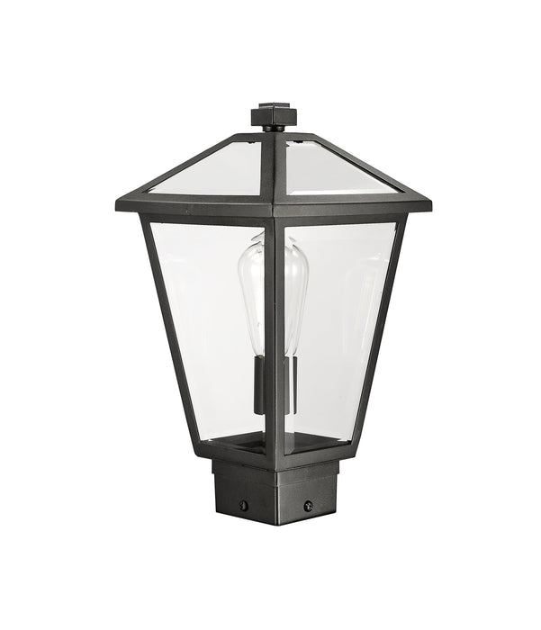 Outdoor Post Mount Fixture Z-Lite 579PHMS-BK Black Talbot 1 Light Outdoor Post Mount Fixture Z-Lite