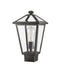 Outdoor Post Mount Fixture Z-Lite 579PHMS-BK Black Talbot 1 Light Outdoor Post Mount Fixture Z-Lite