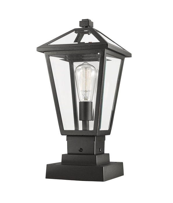 Outdoor Pier Mounted Fixture Z-Lite 579PHMS-SQPM-BK Black Talbot 1 Light Outdoor Pier Mounted Fixture Z-Lite