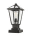 Outdoor Pier Mounted Fixture Z-Lite 579PHMS-SQPM-BK Black Talbot 1 Light Outdoor Pier Mounted Fixture Z-Lite