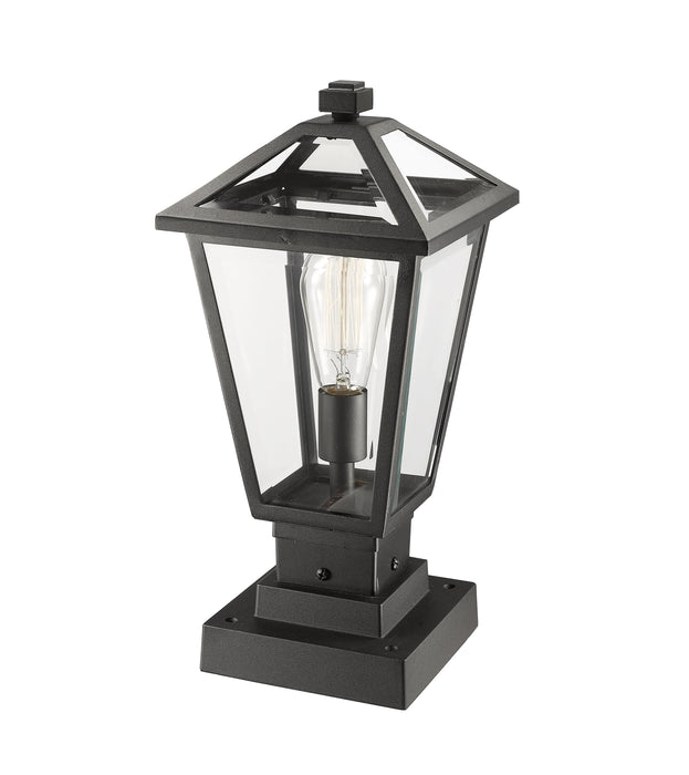 Outdoor Pier Mounted Fixture Z-Lite 579PHMS-SQPM-BK Black Talbot 1 Light Outdoor Pier Mounted Fixture Z-Lite