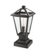 Outdoor Pier Mounted Fixture Z-Lite 579PHMS-SQPM-BK Black Talbot 1 Light Outdoor Pier Mounted Fixture Z-Lite