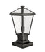 Outdoor Pier Mounted Fixture Z-Lite 579PHMS-SQPM-BK Black Talbot 1 Light Outdoor Pier Mounted Fixture Z-Lite