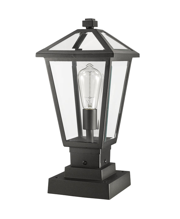 Outdoor Pier Mounted Fixture Z-Lite 579PHMS-SQPM-BK Black Talbot 1 Light Outdoor Pier Mounted Fixture Z-Lite
