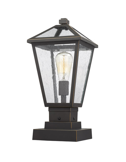 Outdoor Pier Mounted Fixture Z-Lite 579PHMS-SQPM-ORB Oil Rubbed Bronze Talbot 1 Light Outdoor Pier Mounted Fixture Z-Lite