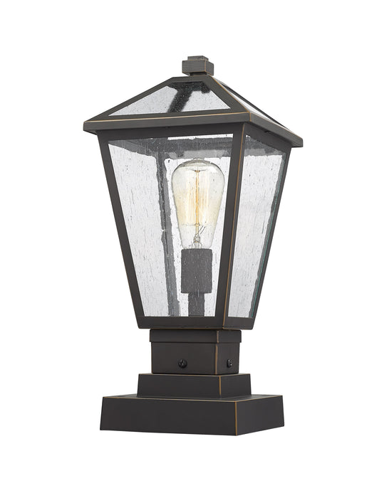 Outdoor Pier Mounted Fixture Z-Lite 579PHMS-SQPM-ORB Oil Rubbed Bronze Talbot 1 Light Outdoor Pier Mounted Fixture Z-Lite