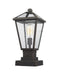 Outdoor Pier Mounted Fixture Z-Lite 579PHMS-SQPM-ORB Oil Rubbed Bronze Talbot 1 Light Outdoor Pier Mounted Fixture Z-Lite