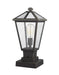 Outdoor Pier Mounted Fixture Z-Lite 579PHMS-SQPM-ORB Oil Rubbed Bronze Talbot 1 Light Outdoor Pier Mounted Fixture Z-Lite