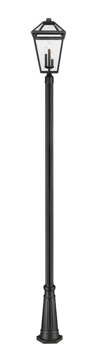 Outdoor Post Mounted Fixture Z-Lite 579PHXLR-519P-BK Black Talbot 3 Light Outdoor Post Mounted Fixture Z-Lite