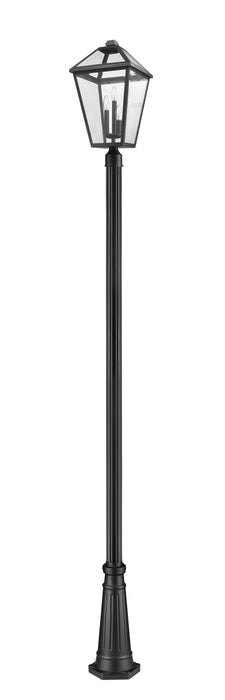 Outdoor Post Mounted Fixture Z-Lite 579PHXLR-519P-BK Black Talbot 3 Light Outdoor Post Mounted Fixture Z-Lite
