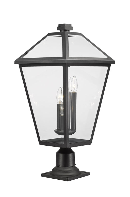Outdoor Pier Mounted Fixture Z-Lite 579PHXLR-533PM-BK Black Talbot 3 Light Outdoor Pier Mounted Fixture Z-Lite