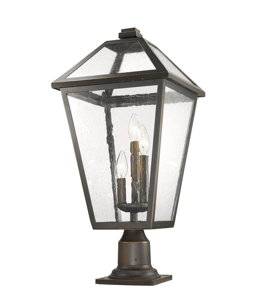 Outdoor Pier Mounted Fixture Z-Lite 579PHXLR-533PM-ORB Oil Rubbed Bronze Talbot 3 Light Outdoor Pier Mounted Fixture Z-Lite