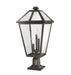 Outdoor Pier Mounted Fixture Z-Lite 579PHXLR-533PM-ORB Oil Rubbed Bronze Talbot 3 Light Outdoor Pier Mounted Fixture Z-Lite