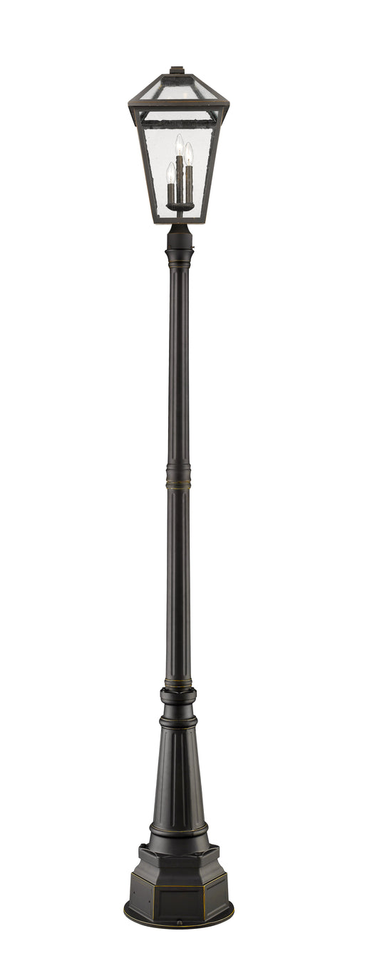 Outdoor Post Mounted Fixture Z-Lite 579PHXLR-564P-ORB Oil Rubbed Bronze Talbot 3 Light Outdoor Post Mounted Fixture Z-Lite