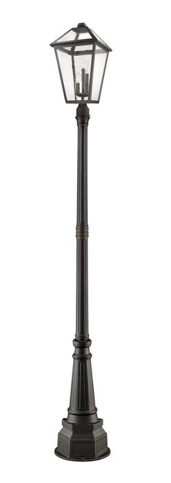 Outdoor Post Mounted Fixture Z-Lite 579PHXLR-564P-ORB Oil Rubbed Bronze Talbot 3 Light Outdoor Post Mounted Fixture Z-Lite