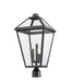Outdoor Post Mount Fixture Z-Lite 579PHXLR-BK Black Talbot 3 Light Outdoor Post Mount Fixture Z-Lite