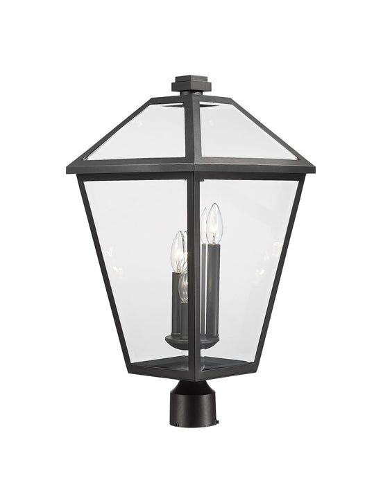 Outdoor Post Mount Fixture Z-Lite 579PHXLR-BK Black Talbot 3 Light Outdoor Post Mount Fixture Z-Lite