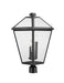 Outdoor Post Mount Fixture Z-Lite 579PHXLR-BK Black Talbot 3 Light Outdoor Post Mount Fixture Z-Lite