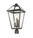 Outdoor Post Mount Fixture Z-Lite 579PHXLR-ORB Oil Rubbed Bronze Talbot 3 Light Outdoor Post Mount Fixture Z-Lite