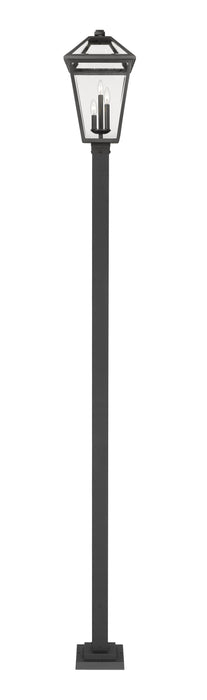 Outdoor Post Mounted Fixture Z-Lite 579PHXLS-536P-BK Black Talbot 3 Light Outdoor Post Mounted Fixture Z-Lite