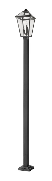 Outdoor Post Mounted Fixture Z-Lite 579PHXLS-536P-BK Black Talbot 3 Light Outdoor Post Mounted Fixture Z-Lite