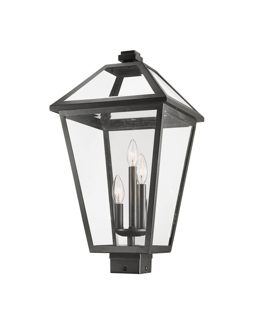 Outdoor Post Mount Fixture Z-Lite 579PHXLS-BK Black Talbot 3 Light Outdoor Post Mount Fixture Z-Lite