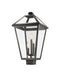 Outdoor Post Mount Fixture Z-Lite 579PHXLS-BK Black Talbot 3 Light Outdoor Post Mount Fixture Z-Lite