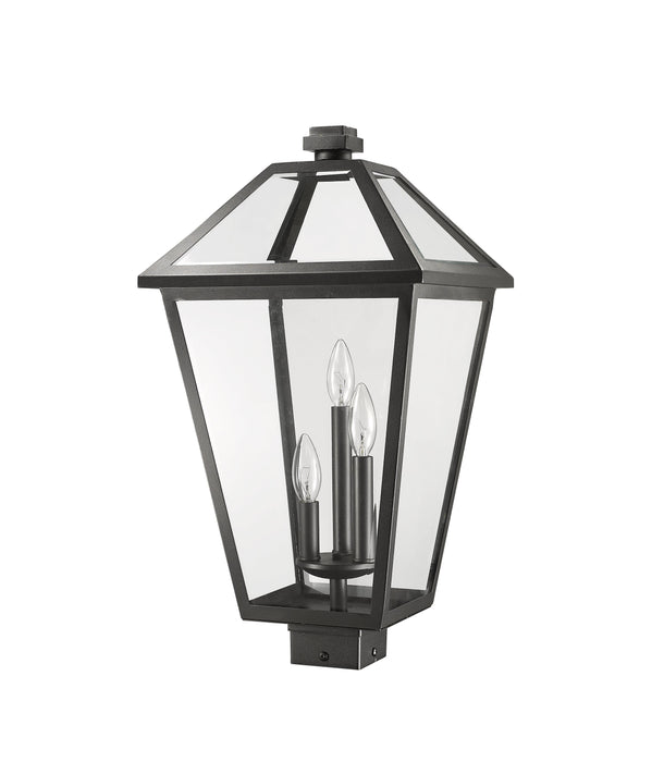 Outdoor Post Mount Fixture Z-Lite 579PHXLS-BK Black Talbot 3 Light Outdoor Post Mount Fixture Z-Lite