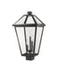 Outdoor Post Mount Fixture Z-Lite 579PHXLS-BK Black Talbot 3 Light Outdoor Post Mount Fixture Z-Lite