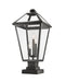Outdoor Pier Mounted Fixture Z-Lite 579PHXLS-SQPM-BK Black Talbot 3 Light Outdoor Pier Mounted Fixture Z-Lite