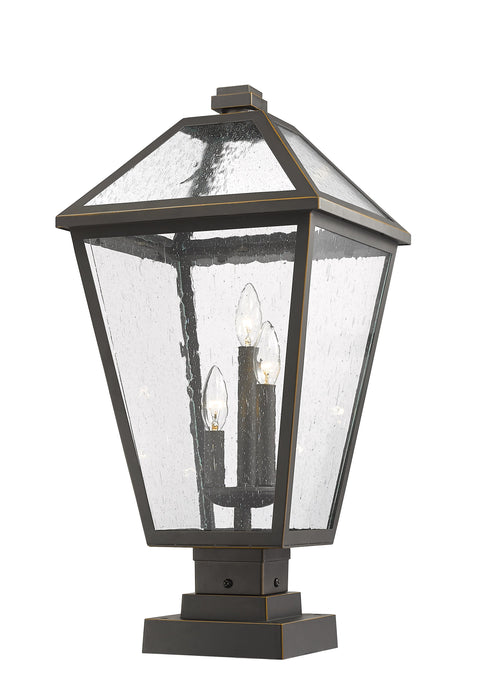 Outdoor Pier Mounted Fixture Z-Lite 579PHXLS-SQPM-ORB Oil Rubbed Bronze Talbot 3 Light Outdoor Pier Mounted Fixture Z-Lite