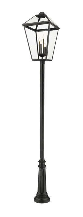 Outdoor Post Mounted Fixture Z-Lite 579PHXLXR-511P-BK Black Talbot 4 Light Outdoor Post Mounted Fixture Z-Lite