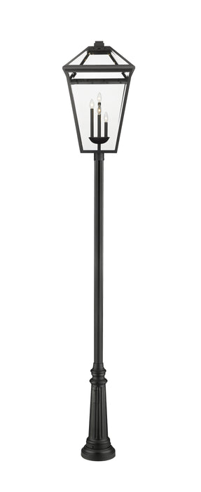 Outdoor Post Mounted Fixture Z-Lite 579PHXLXR-511P-BK Black Talbot 4 Light Outdoor Post Mounted Fixture Z-Lite