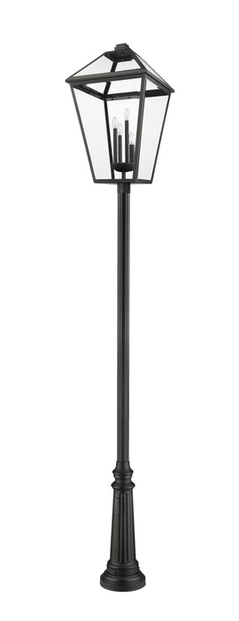 Outdoor Post Mounted Fixture Z-Lite 579PHXLXR-511P-BK Black Talbot 4 Light Outdoor Post Mounted Fixture Z-Lite