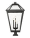 Outdoor Pier Mounted Fixture Z-Lite 579PHXLXR-533PM-BK Black Talbot 4 Light Outdoor Pier Mounted Fixture Z-Lite