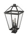 Outdoor Pier Mounted Fixture Z-Lite 579PHXLXR-533PM-BK Black Talbot 4 Light Outdoor Pier Mounted Fixture Z-Lite