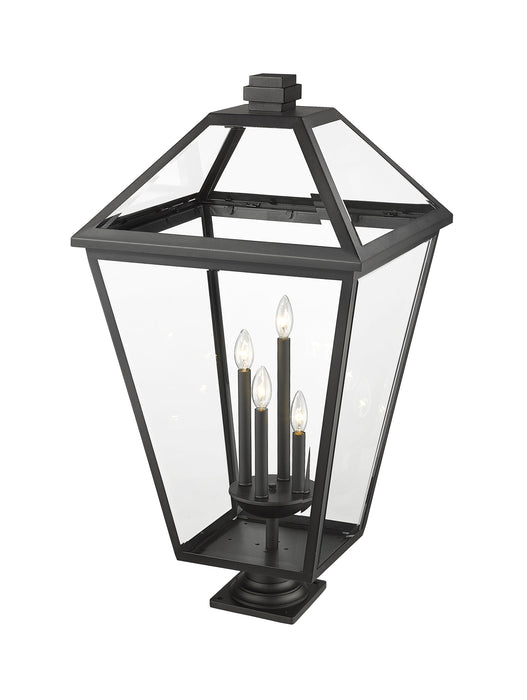 Outdoor Pier Mounted Fixture Z-Lite 579PHXLXR-533PM-BK Black Talbot 4 Light Outdoor Pier Mounted Fixture Z-Lite