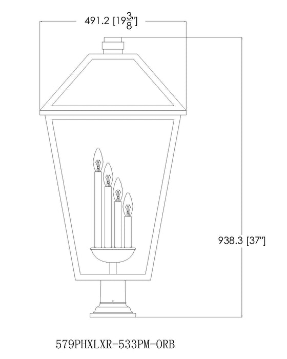 Outdoor Pier Mounted Fixture Z-Lite 579PHXLXR-533PM-BK Black Talbot 4 Light Outdoor Pier Mounted Fixture Z-Lite