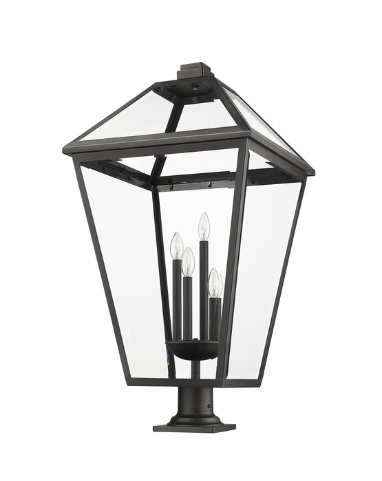 Outdoor Pier Mounted Fixture Z-Lite 579PHXLXR-533PM-BK Black Talbot 4 Light Outdoor Pier Mounted Fixture Z-Lite
