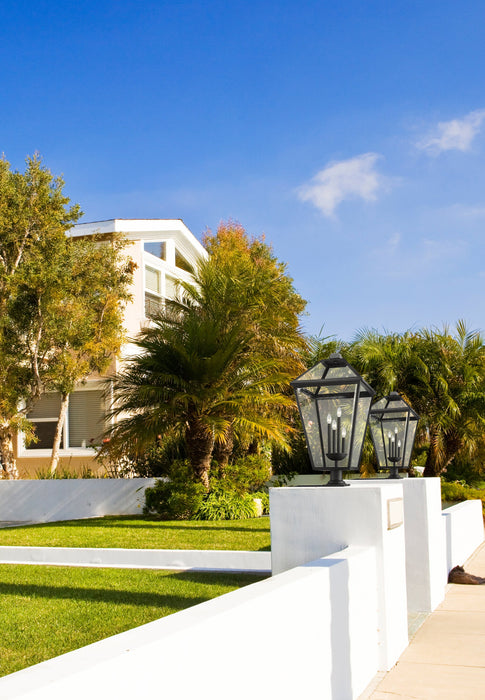 Outdoor Pier Mounted Fixture Z-Lite 579PHXLXR-533PM-BK Black Talbot 4 Light Outdoor Pier Mounted Fixture Z-Lite