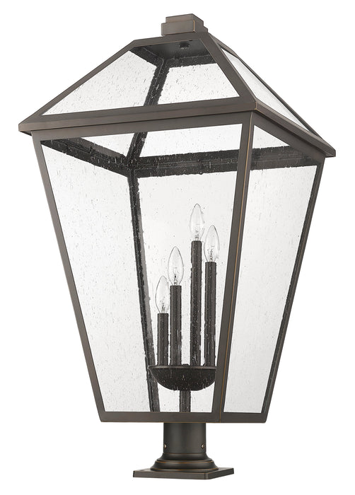 Outdoor Pier Mounted Fixture Z-Lite 579PHXLXR-533PM-ORB Oil Rubbed Bronze Talbot 4 Light Outdoor Pier Mounted Fixture Z-Lite