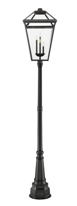 Outdoor Post Mounted Fixture Z-Lite 579PHXLXR-564P-BK Black Talbot 4 Light Outdoor Post Mounted Fixture Z-Lite