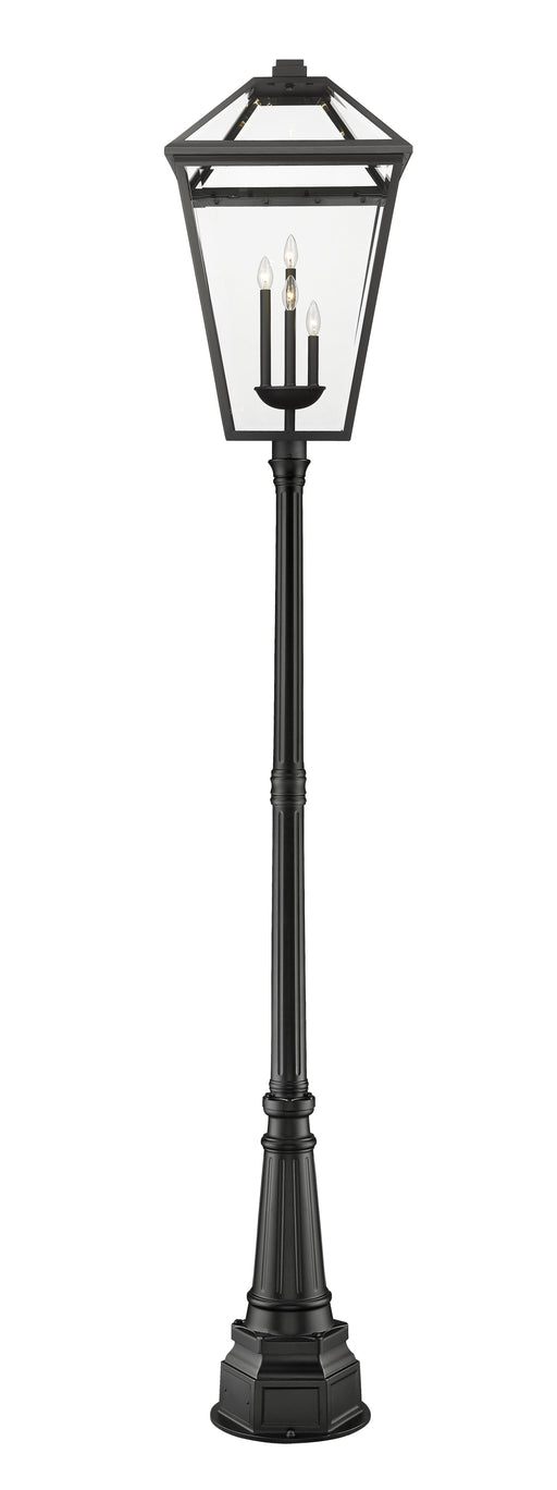 Outdoor Post Mounted Fixture Z-Lite 579PHXLXR-564P-BK Black Talbot 4 Light Outdoor Post Mounted Fixture Z-Lite
