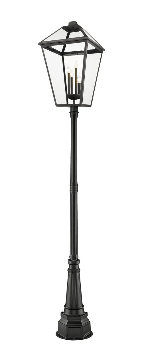 Outdoor Post Mounted Fixture Z-Lite 579PHXLXR-564P-BK Black Talbot 4 Light Outdoor Post Mounted Fixture Z-Lite