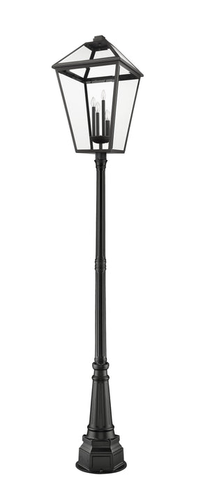 Outdoor Post Mounted Fixture Z-Lite 579PHXLXR-564P-BK Black Talbot 4 Light Outdoor Post Mounted Fixture Z-Lite