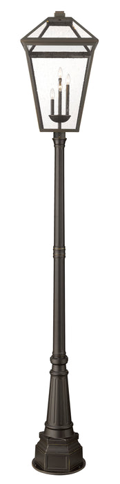 Outdoor Post Mounted Fixture Z-Lite 579PHXLXR-564P-ORB Oil Rubbed Bronze Talbot 4 Light Outdoor Post Mounted Fixture Z-Lite