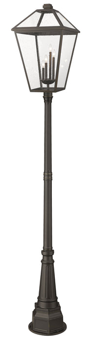 Outdoor Post Mounted Fixture Z-Lite 579PHXLXR-564P-ORB Oil Rubbed Bronze Talbot 4 Light Outdoor Post Mounted Fixture Z-Lite