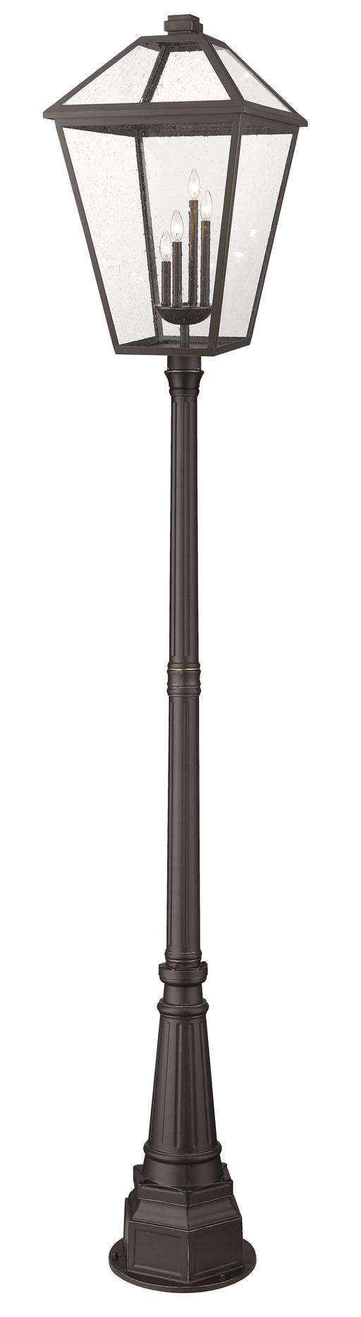 Outdoor Post Mounted Fixture Z-Lite 579PHXLXR-564P-ORB Oil Rubbed Bronze Talbot 4 Light Outdoor Post Mounted Fixture Z-Lite
