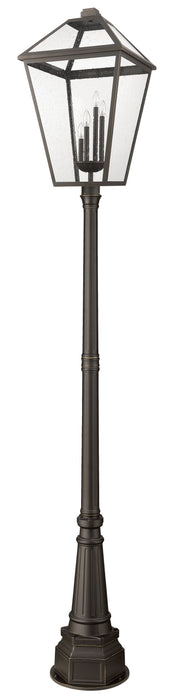 Outdoor Post Mounted Fixture Z-Lite 579PHXLXR-564P-ORB Oil Rubbed Bronze Talbot 4 Light Outdoor Post Mounted Fixture Z-Lite